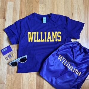 Williams College Gear Shirt Sunglasses Bag